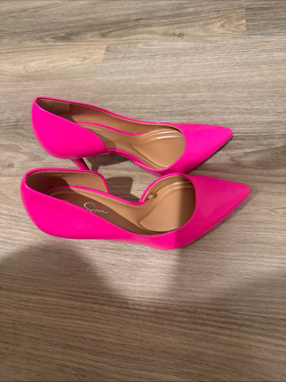 Jessica Simpson Hot Pink Pointed-Toe D'Orsay Pumps
